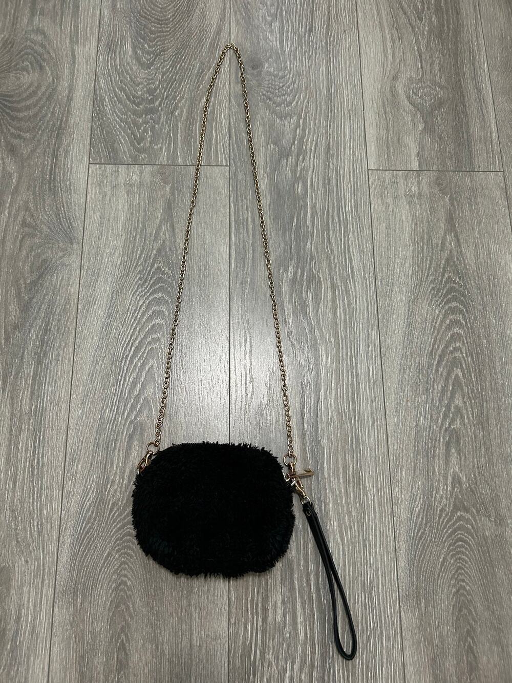 Black Fur Fluffy Crossbody Shoulder Bag